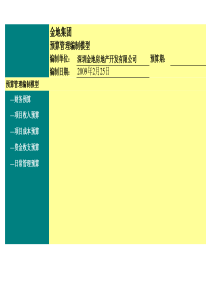 金地地产预算管理编制模型_Excel表格