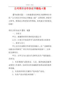 公司项目合作协议书精选4篇