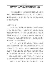 大学生个人学习计划安排实用4篇