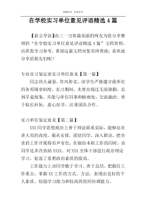 在学校实习单位意见评语精选4篇