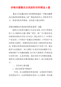 涉粮问题整改自我剖析材料精选4篇