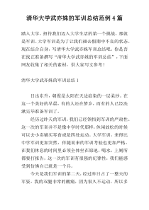 清华大学武亦姝的军训总结范例4篇