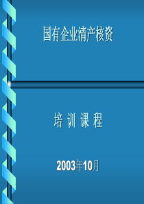 国有企业清产核资培训讲稿