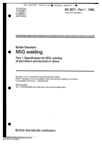 BS 3571-1-1985 MIG welding part 1 Specification fo