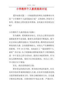 小学教师个人素质提高计划