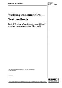 BS EN 1597-3-1997 Welding consumables Ð Test metho