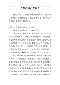 支部师德自查报告