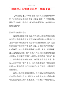 团章学习心得体会范文（精编4篇）