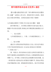 青年教师培训总结【优秀4篇】