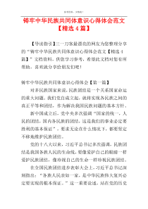 铸牢中华民族共同体意识心得体会范文【精选4篇】