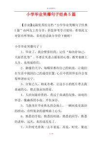 小学毕业哭爆句子经典5篇