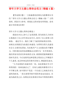 青年大学习主题心得体会范文（精编4篇）