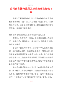 公司商务接待流程及标准有哪些精编5篇