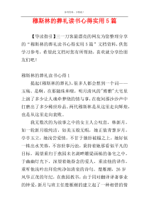 穆斯林的葬礼读书心得实用5篇