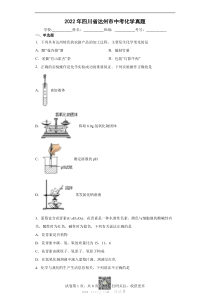 2022年四川省达州市中考化学真题及参考答案