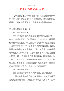 党小组考察记录12则