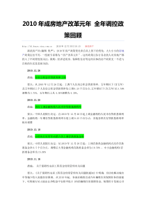 XXXX年1-12月房地产市场调控政策回顾