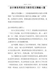 会计事务所的实习报告范文精编4篇