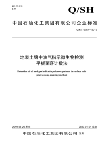 QSH 0757-2019 地表土壤中油气指示微生物检测 平板菌落计数法