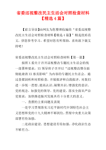 省委巡视整改民主生活会对照检查材料【精选4篇】