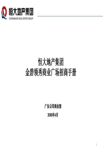 恒大地产金碧领秀国际商业广场招商手册