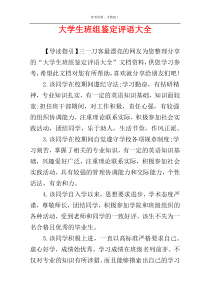 大学生班组鉴定评语大全