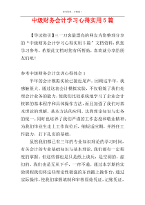 中级财务会计学习心得实用5篇