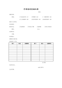 外部培训实施记录