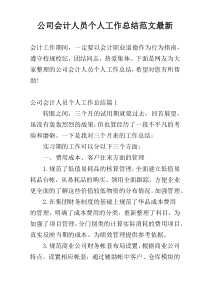 公司会计人员个人工作总结范文最新