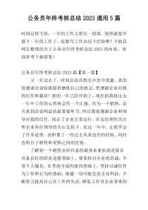 公务员年终考核总结2023通用5篇