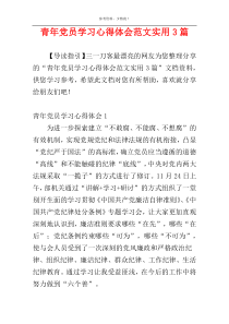 青年党员学习心得体会范文实用3篇