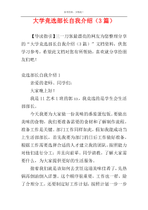 大学竞选部长自我介绍（3篇）