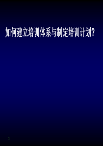 如何建立培训体系与制定培训计划(版)