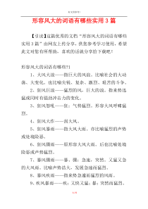 形容风大的词语有哪些实用3篇