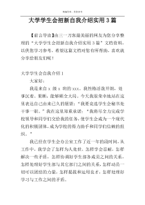 大学学生会招新自我介绍实用3篇