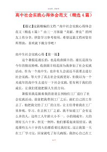 高中社会实践心得体会范文（精选4篇）