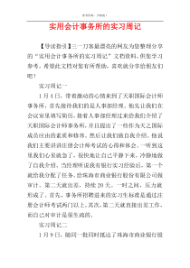 实用会计事务所的实习周记