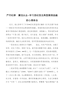 严守纪律廉洁从业学习违纪违法典型案例选编的心得体会