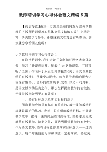 教师培训学习心得体会范文精编5篇