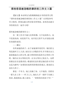 那些容易被忽略的事的初三作文3篇