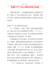 党课三严三实心得体会范文总结