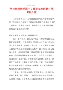 学习新时代爱国主义教育实施纲要心得素材5篇