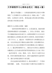 大学课程学习心得体会范文（精选4篇）