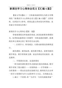 新课改学习心得体会范文【汇编4篇】