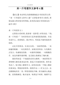 来一斤母爱作文参考4篇