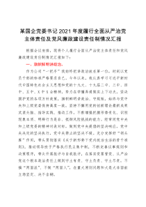 总结报告2021年度履行全面从严治党主体责任及党风廉政建设责任制情况汇报