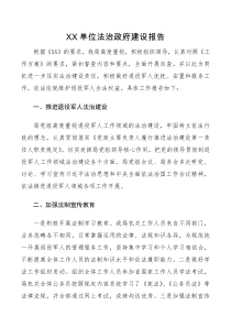 总结报告XX单位法治政府建设报告