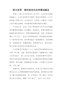 研讨发言踔厉奋发向未来喜迎盛会