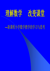 小学数学教师培训材料：理解数学改变课堂