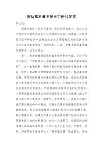 研讨发言推动高质量发展学习研讨发言